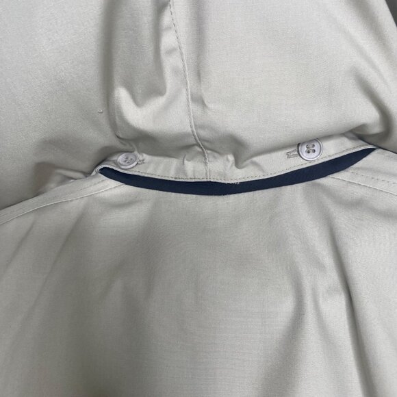 London Fog Trench Coat Womens Size 10 R Khaki Black Belted Removeable Hood - Picture 7 of 13